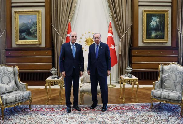 Cumhurbaşkanı Erdoğan, TBMM Başkanı Kurtulmuş ile görüştü / Fotoğraf