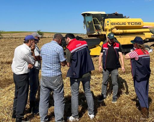 Edirne’de hasat sezonuyla birlikte biçerdöver kontrollerine de başlandı
