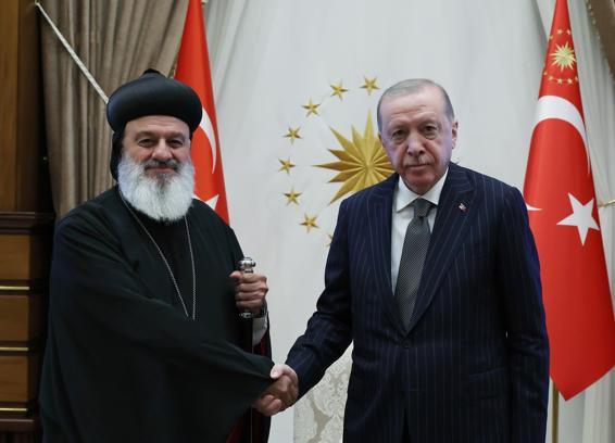 Cumhurbaşkanı Erdoğan, Süryani Ortodoks Kilisesi Patriği'ni kabul etti