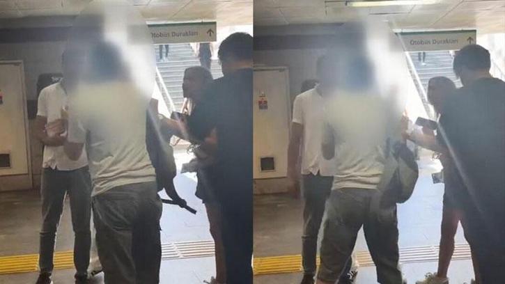 Şişli’de metrobüs istasyonunda gizlice kadın fotoğrafı çeken şüpheliye vatandaş müdahale etti