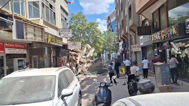 Yıkımı yapılan 9 katlı binada çökme meydana geldi