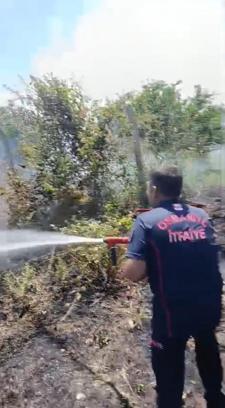 Anız yangınında dumandan etkilenen kişi kurtarıldı
