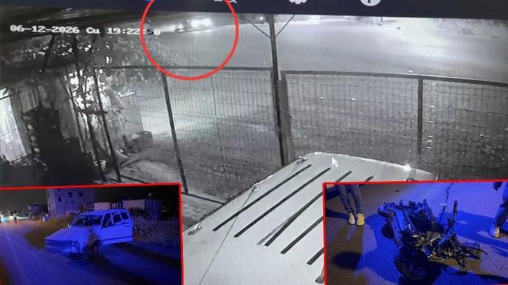Osmaniye’de elektrikli bisiklet ile otomobilin çarpışması kamerada; 1 yaralı