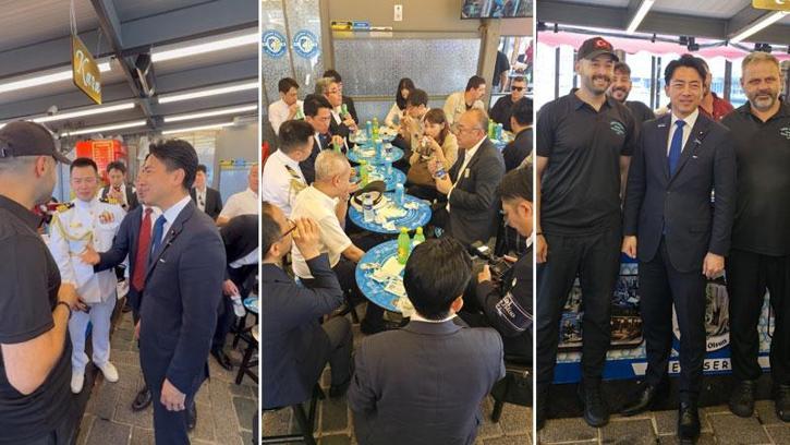 Japonya Savunma Bakanı Shinjiro Koizumi, NATO Zirvesi'nin ardından Eminönü'nde balık ekmek yedi
