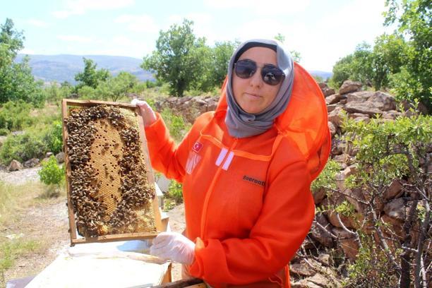 Kanserle mücadelesinde faydalı olduğunu öğrendiği arıcılık Zehra’nın mesleği oldu