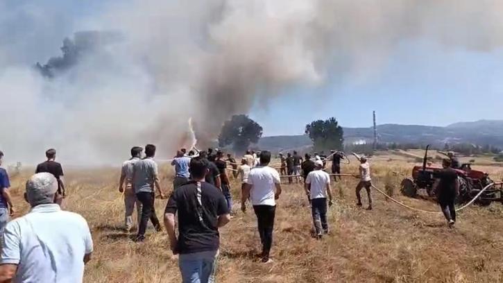 Bursa’da, anız yangınında 3 dönüm alan zarar gördü