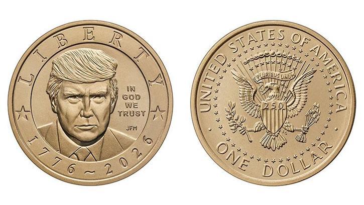 ABD'nin bağımsızlığının 250'nci yılına özel üzerinde Trump'ın yer aldığı altın para basılacak