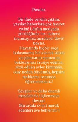 Adli kontrol şartı ile serbest kalan Ezel Akay: Medyada gördüğünüz her habere inanmayınız