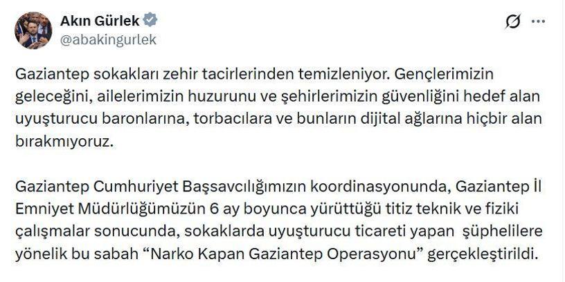 Gaziantep merkezli 14 ilde 'Narko Kapan' operasyonu; 382 gözaltı