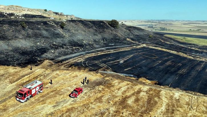 Çorlu’da anız yangınında 500 dekar tarım alanı zarar gördü
