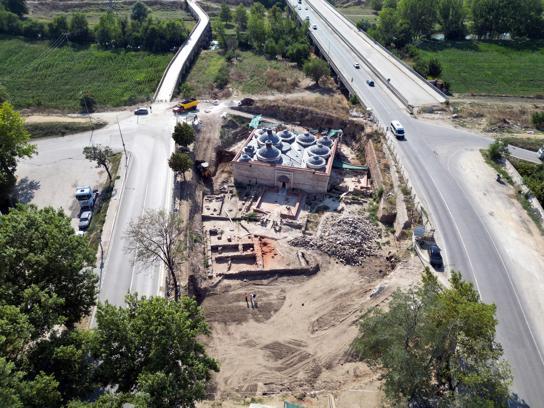 Edirne'de Gazi Mihal Bey Hamamı'nın restorasyonunda ilk etap bitti