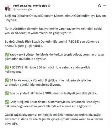 Bakan Memişoğlu: Son bir yılda 81 ilimizde 9 bin 988 denetim faaliyeti gerçekleştirdik