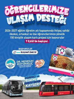 Başkan Büyükkılıç’tan öğrencilere ulaşım desteği