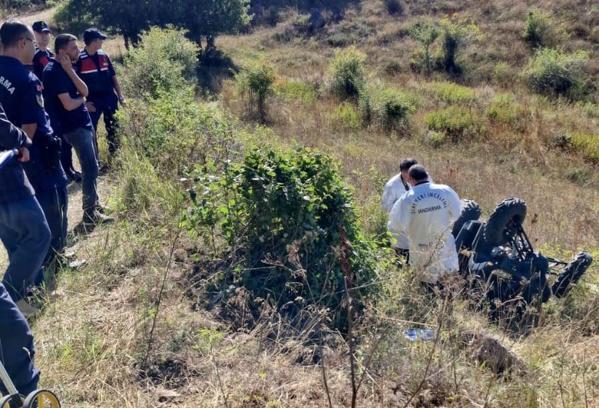 Şarampole devrilen ATV'nin sürücüsü öldü