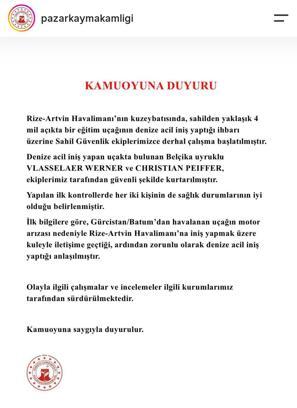 Gürcistan'dan kalkan küçük uçak, Rize açıklarında denize acil iniş yaptı (4)
