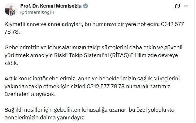 Anne adayları için 'Riskli Takip Sistemi’ 81 ilde devrede