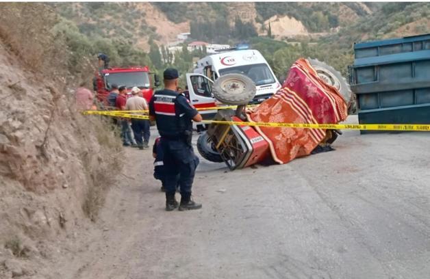 Aydın’da traktör devrildi; 1 ölü, 1 yaralı