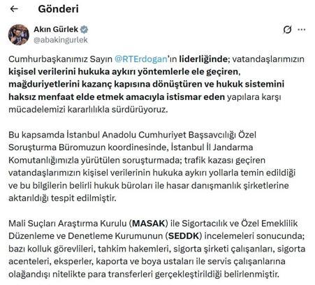 Trafik kazası mağdurlarının kişisel verilerini kullanan 825 kişi hakkında soruşturma