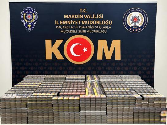 Mardin’de 5 bin paket kaçak sigara ele geçirildi;  gözaltı