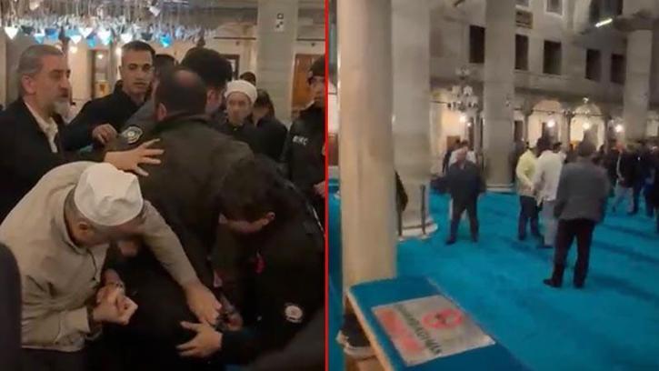 Eyüpsultan Camii’nde çıkan kavgada silahla havaya ateş açan şüpheli yakalandı