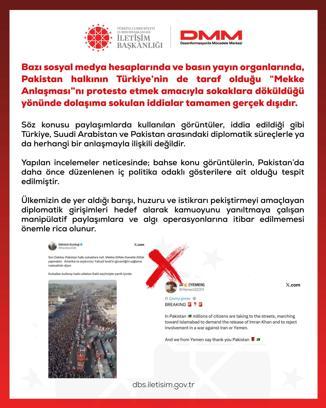 DMM'den 'Mekke Anlaşması'na ilişkin dezenformasyon uyarısı