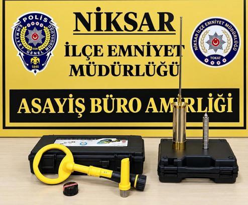 Tokat'ta kaçak define arayan 3 şüpheli yakalandı