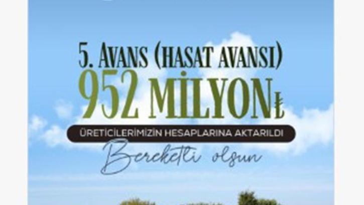 Pancar üreticilerine 952 milyon lira avans ödemesi