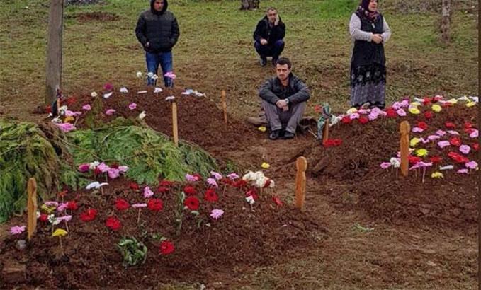 Kazada ölen ailesinin mezarlarını cezaevinden izinli çıkıp ziyaret etti