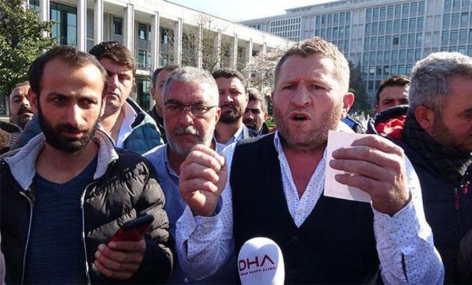 Hafriyat kamyoncularından İBB önünde ''ATS'' eylemi