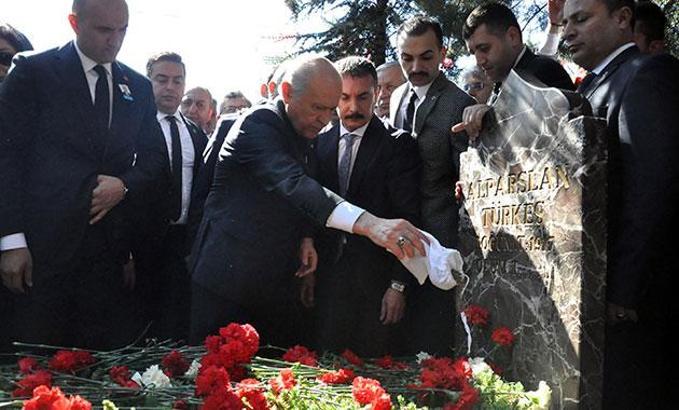 MHP'nin Kurucu Lideri Alparslan Türkeş, mezarı başında anıldı