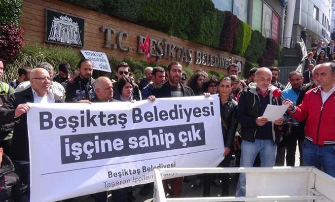 Beşiktaş Belediyesi önünde eylem
