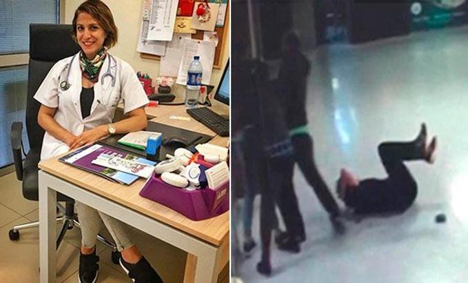 Kız kardeşlerin, kadın doktora saldırı anı kamerada
