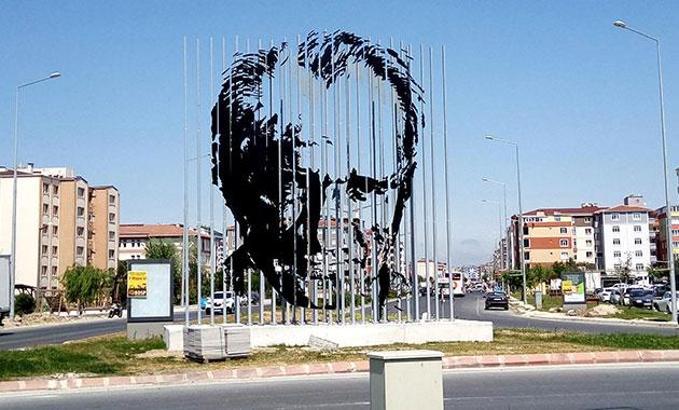 Çerkezköy'e 3 boyutlu Atatürk silueti