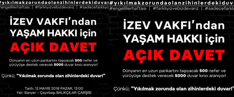 İZEV 'yaşam hakkı yürüyüşü' düzenliyor