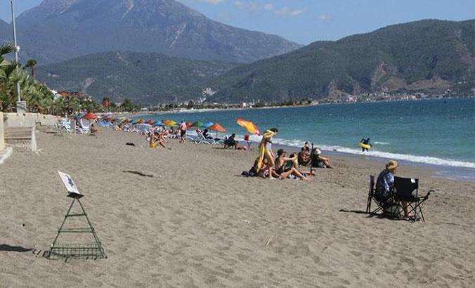 Yumurtadan çıkan caretta carettalar denizle buluşuyor