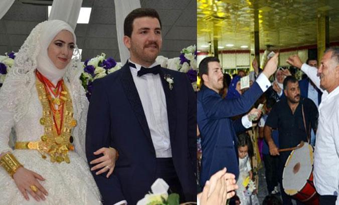 Düğünde dolarlar havada uçuştu, takılar ise göz kamaştırdı