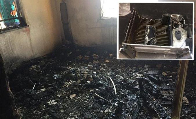 Klima patlayan ev kullanılamaz hale geldi