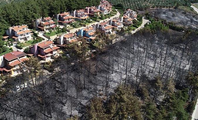 Mudanya'daki villaların çevresine çabuk tutuşmayan ağaçlar dikilecek
