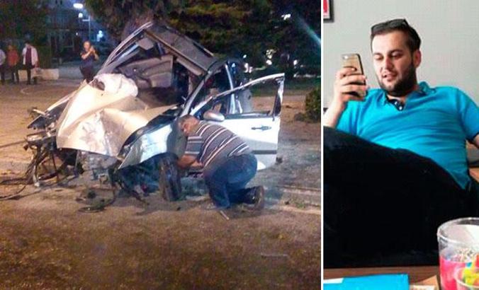 Ağaca çarpan otomobilin sürücüsü öldü; aracın motoru 50 metre uzağa savruldu