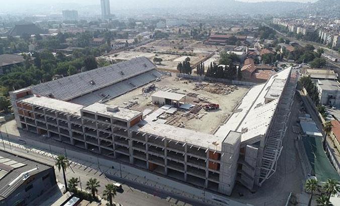 Alsancak Stadı'nda tribünler tamamlandı, sıra çelik konstrüksiyonda