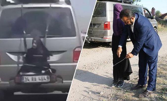 Kızını minibüsün arkasına bağlayıp gezdirmişti O sürücü kendini böyle savundu
