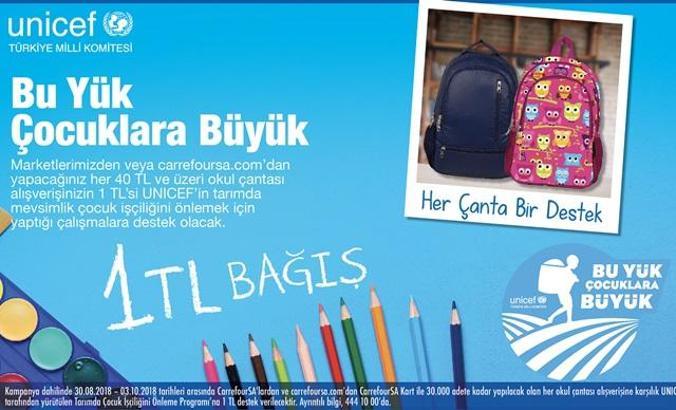 CarrefourSA’dan UNICEF’in “Bu Yük, Çocuklara Büyük” kampanyasına destek