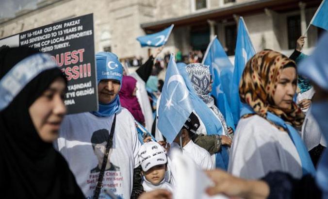 Saraçhane Parkı'nda Doğu Türkistan protestosu