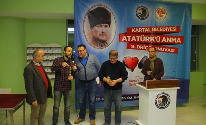 Atatürk’ü Anma 9'uncu Briç Turnuvası Kartal’da gerçekleştirildi