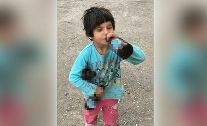 İçki şişesiyle fotoğrafı paylaşılan çocuk, kardeşleri ve annesi koruma altına alındı