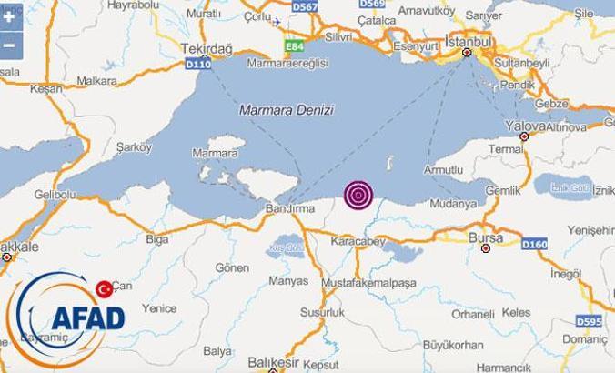 Marmara Denizi'nde 3.9 büyüklüğünde deprem