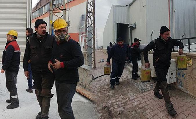Tanker fabrikasında çıkan yangında, işçilerin dikkati faciayı önledi