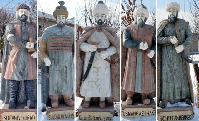 5 Osmanlı padişahının mermer heykelini Çin'de yaptırıp Van'a getirdi