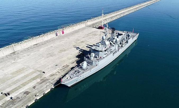 Trabzon'da deniz üssü kurulacak alana ilk askeri gemi demirledi