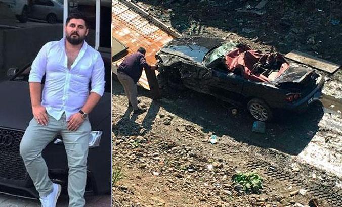 Maslak'ta dere yatağına uçan aracın sürücüsü öldü